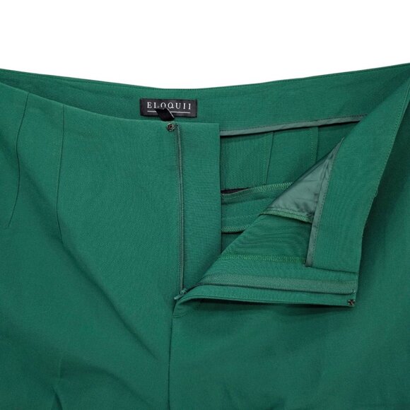 Eloquii Green Pants Women Flat Front Tapered Stretch Slacks Size 20 - Picture 5 of 11